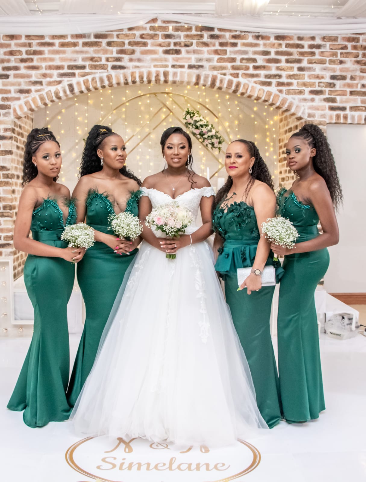 Bride with bridesmaids